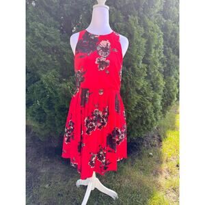 Free People Red Floral Dress Size 6